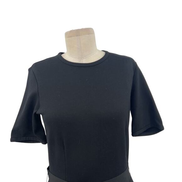 CH Carolina Herrera Dress Short Sleeve Ruffle Flounce Hem Ribbon Belt‎ Black XS - Picture 2 of 14